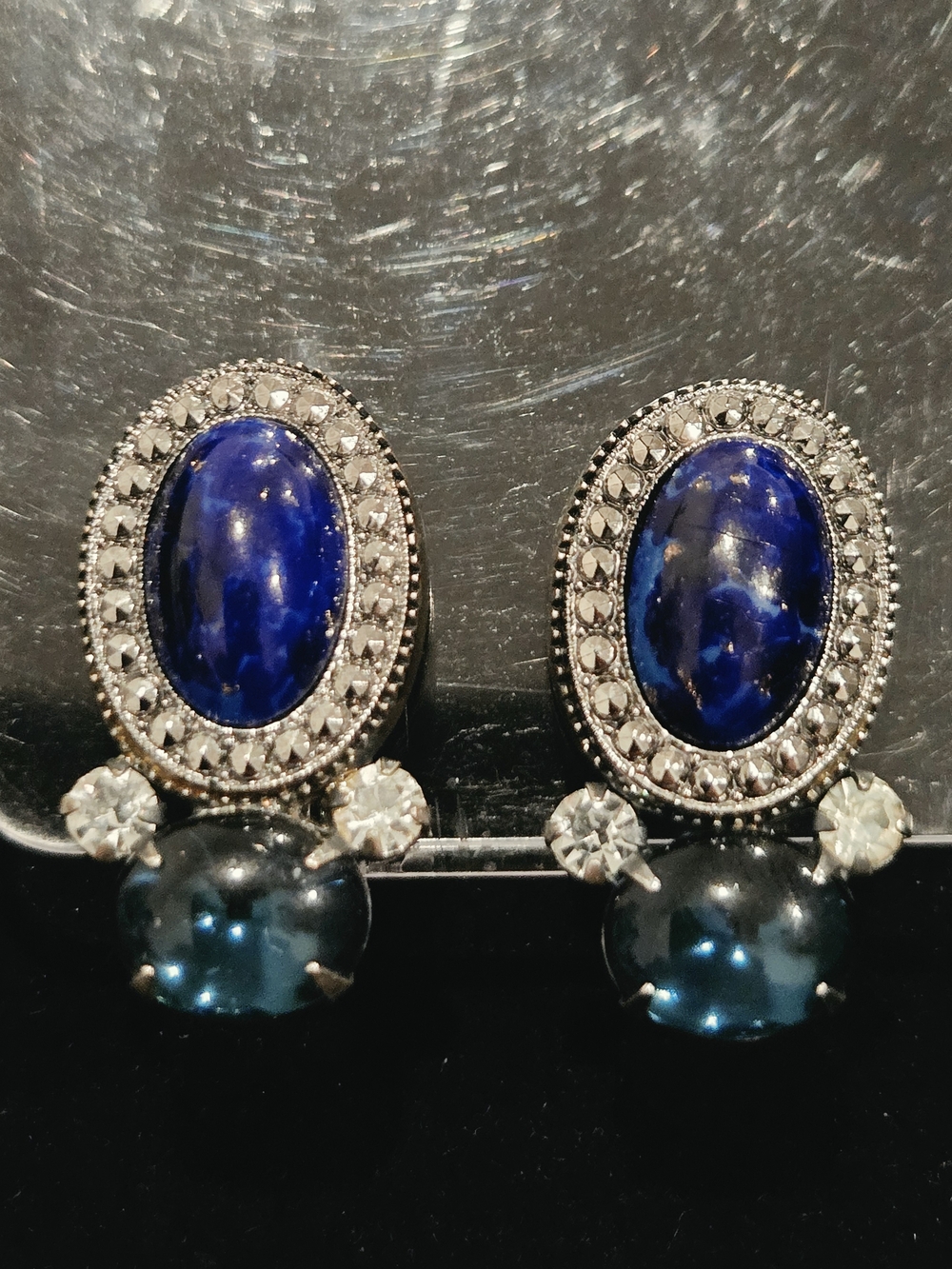 Vintage Vendome Art Glass Clip On Earrings
